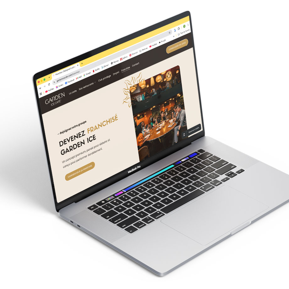 landing page Garden Ice Café